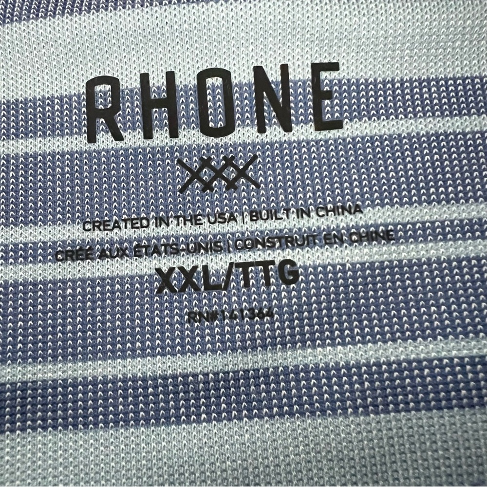Rhone Striped Short Sleeve Polo Size XXL - Picture 4 of 10